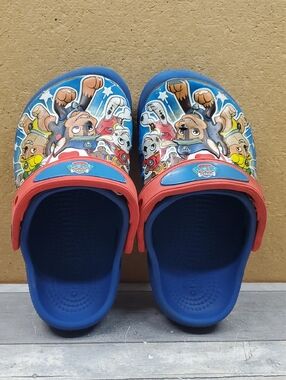 Crocs Kids Paw Patrol Blue Clogs with Red Back Strap Size C 10